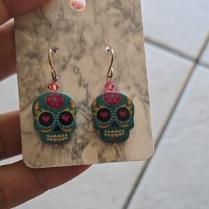 Colorful Sugar Skull Earrings